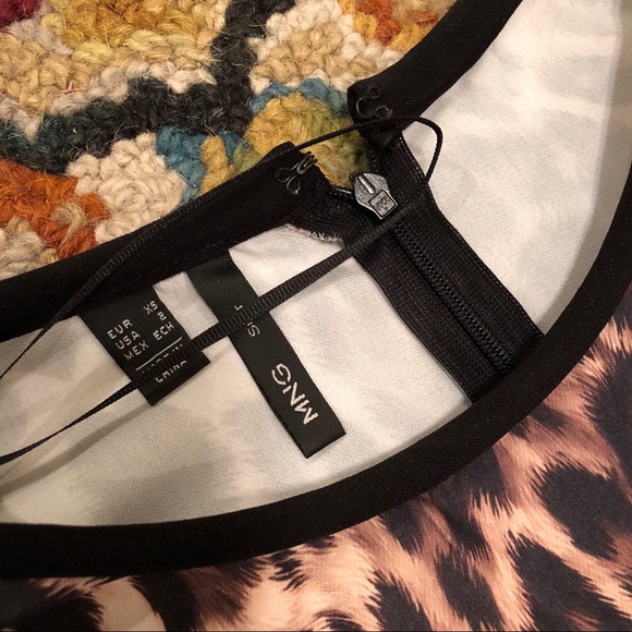 MNG Mango Leopard Print Shift Dress Size 2 - Picture 4 of 5